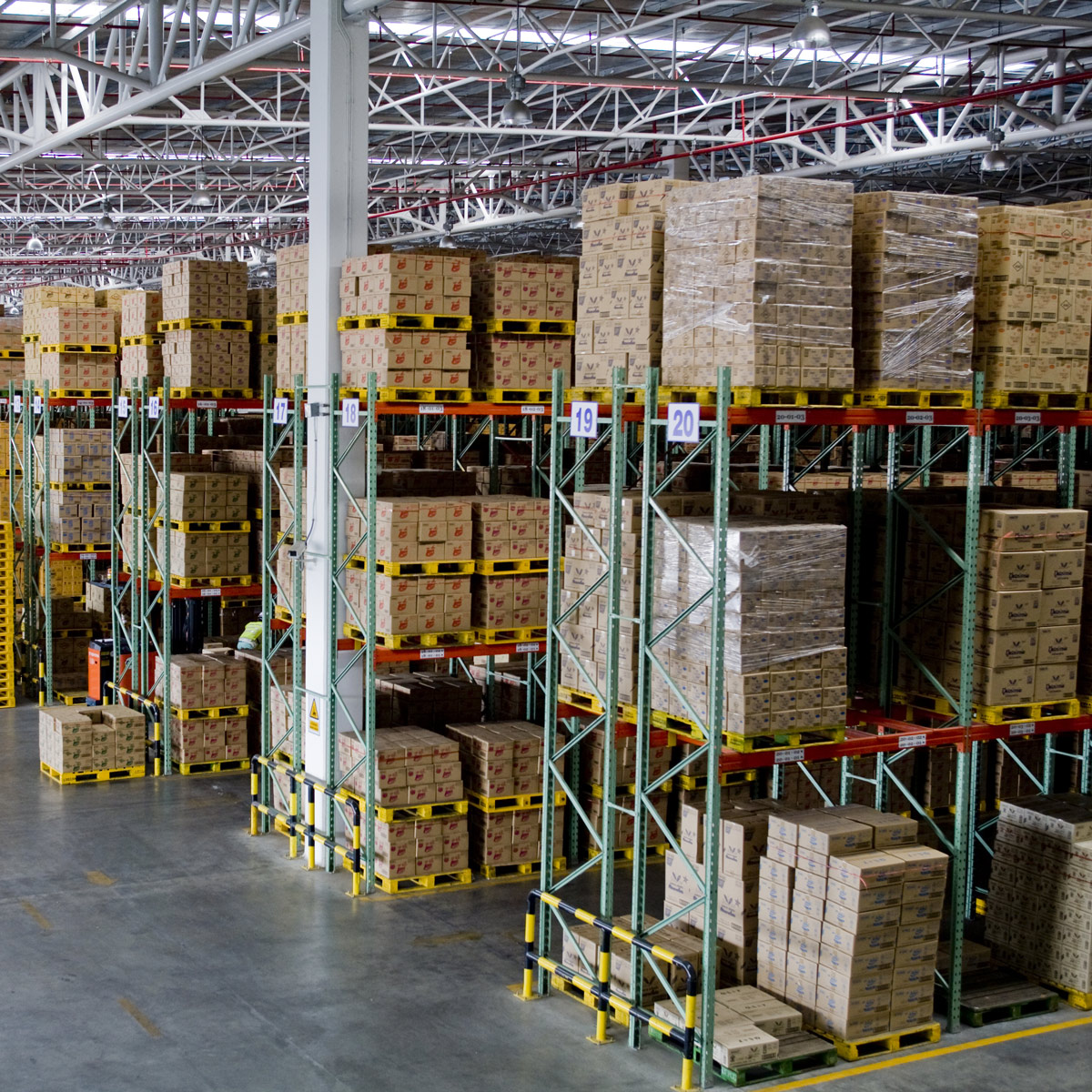 Large warehouse stacked full of boxes