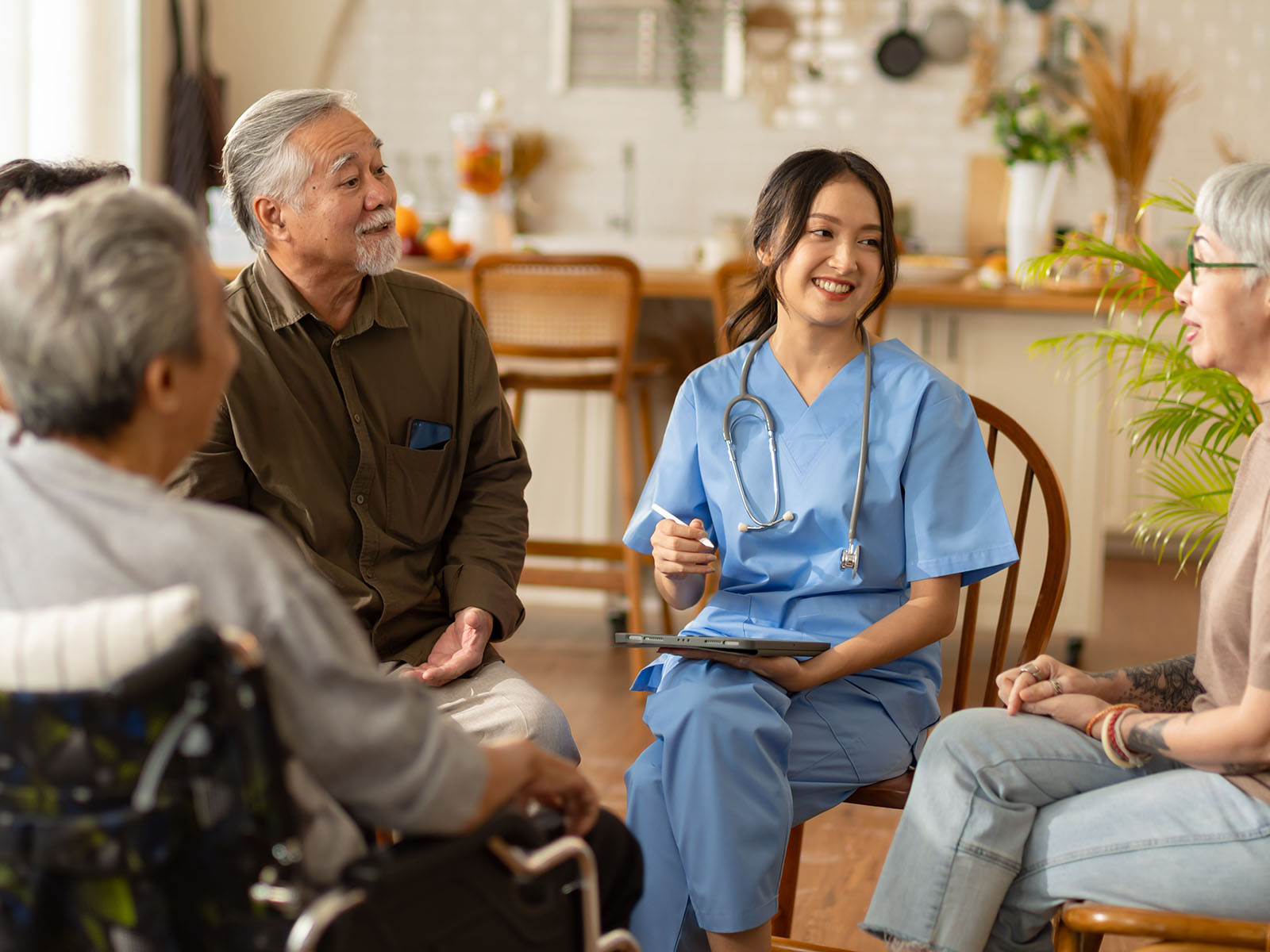 Provider talking with patient group