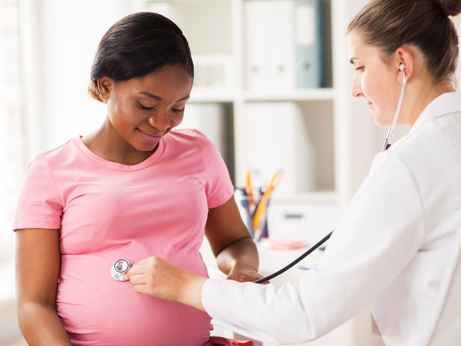 Pregnant woman receiving care